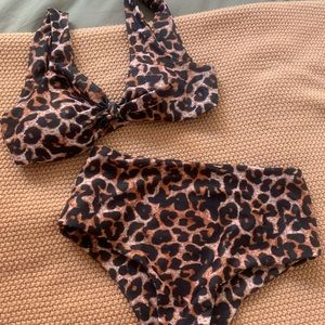 High waisted Leopard print bikini